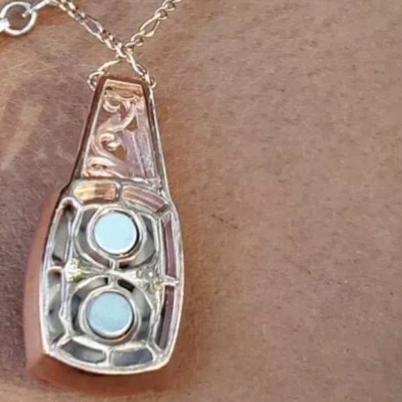 Austrian Pinolith Pendant with copper magnet therapy Italian Rose Gold plated - Picture 5 of 8